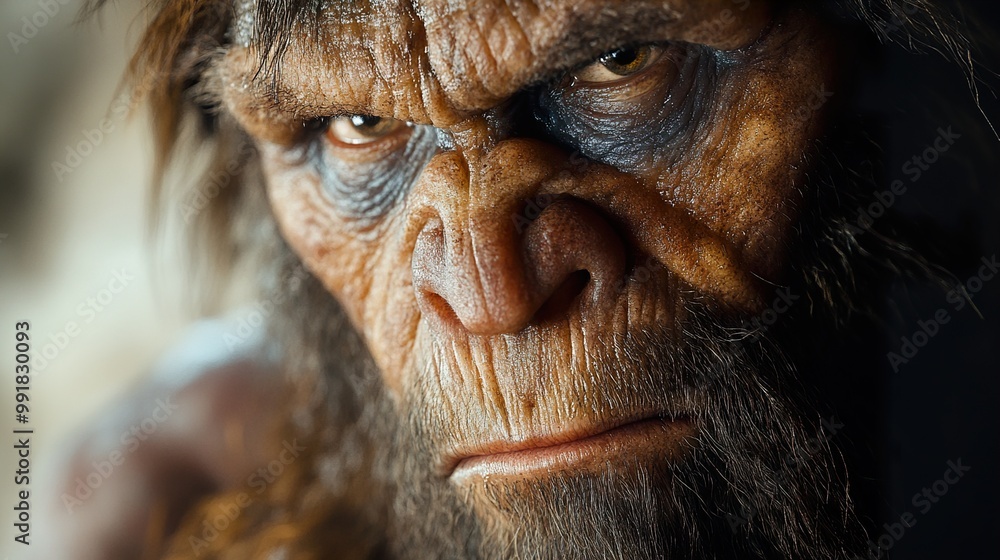 Intense Look of an Ape: Close-Up Portrait of a Primate Intense Look of an Ape: Close-Up Portrait of a Primate
