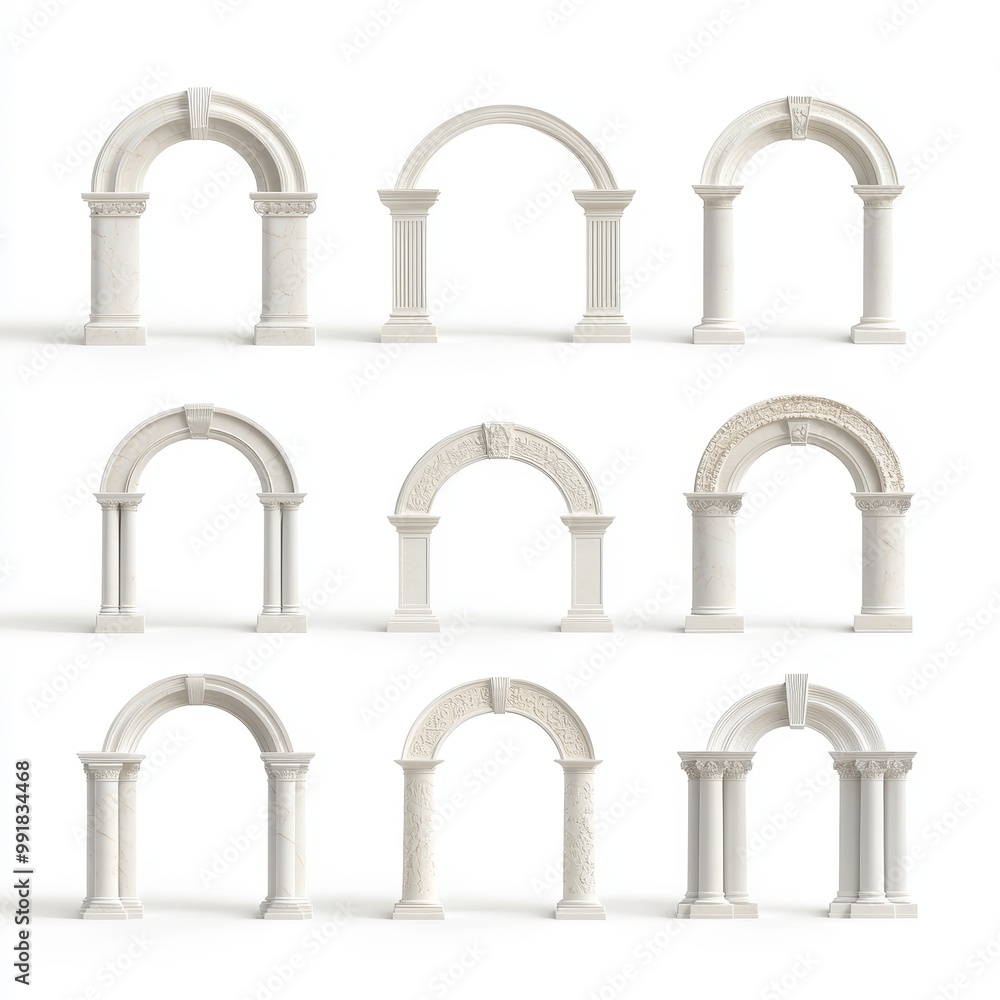 Ornate White Architectural Arches Collection Ornate White Architectural Arches Collection