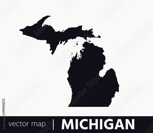 U.S states map. State of Michigan vector map . you can use it for any needs. photo