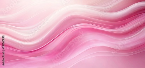 Background with pink abstract wave and smooth luxury pastel satin drapery texture Banner design copy space