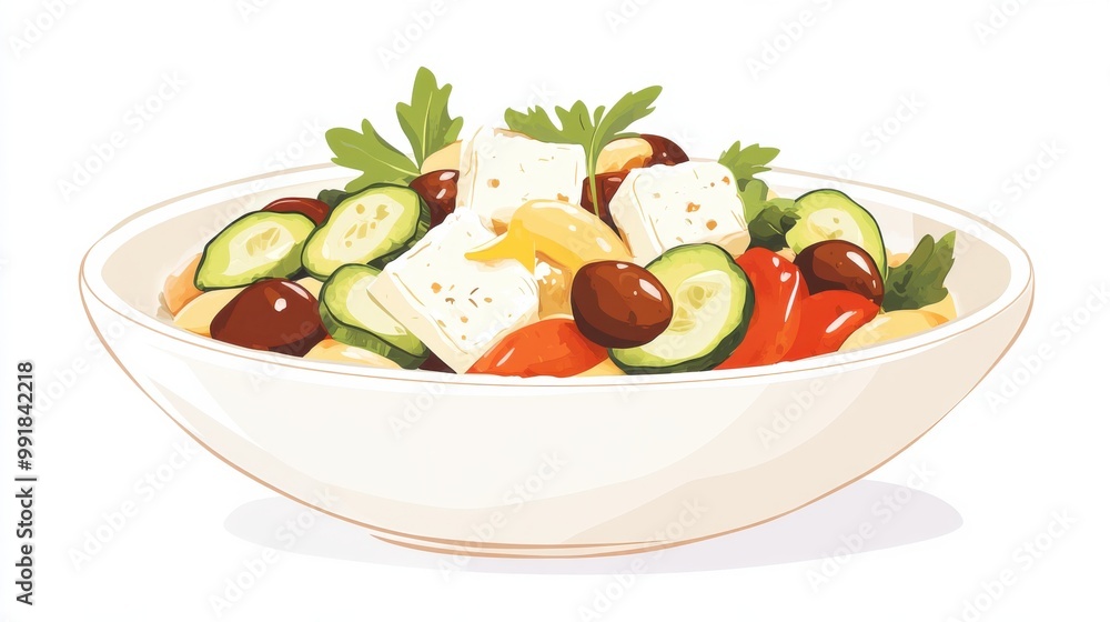 Illustration of Delicious Food on a Plate, Yummy Food Concept, Minimalist Flat Design, Clean White Background
Illustration of Delicious Food on a Plate, Yummy Food Concept, Minimalist Flat Design, Clean White Background