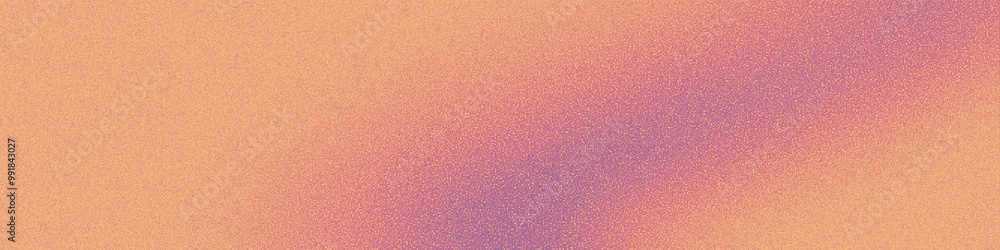 Fototapeta premium An orange backdrop features a textured noise effect, showcasing a gradient of purple and orange hues in a grainy style for a distinctive banner header design