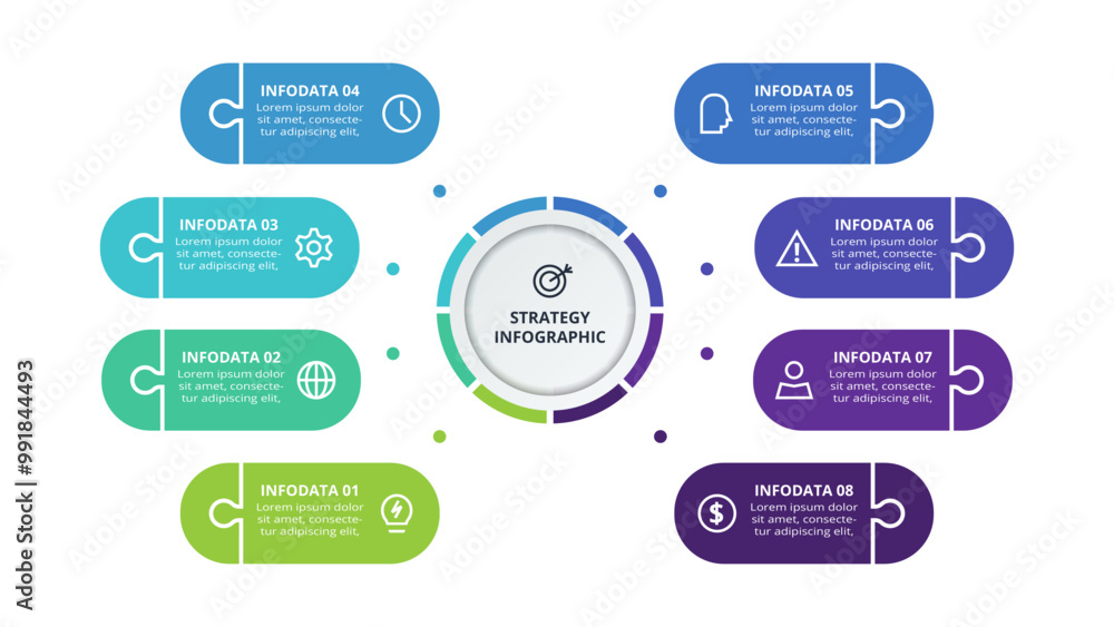 Creative concept for infographic with 8 steps, options, parts or processes. Business data visualization. Creative concept for infographic with 8 steps, options, parts or processes. Business data visualization.