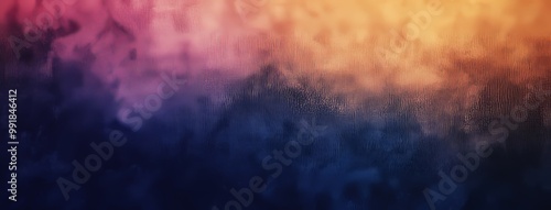 An abstract bright glowing color shape on a grainy gradient background, with a black background noise texture and a blue orange purple abstract color shape.