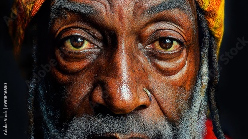 Close Up Portrait of a Man with Intense Eyes