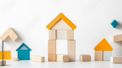 Colorful Wooden Building Blocks for Children