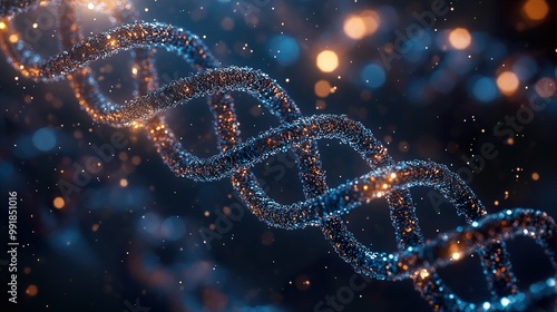 Double Helix DNA: A Glowing 3D Render of Genetic Code