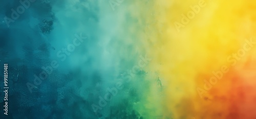 Abstract retro summer noise texture effect header backdrop with grainy green teal blue yellow