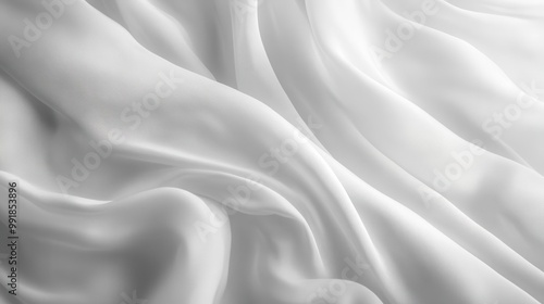 closeup of billowing white silk fabric with ethereal light creating subtle gradients and soft shadows gentle folds and creases form an abstract calming composition