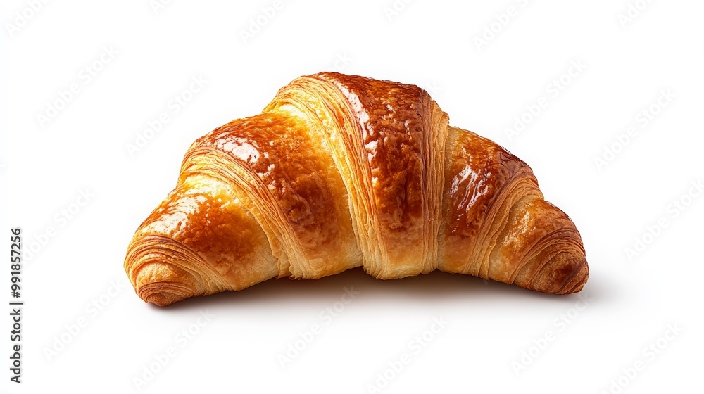 Golden Croissant: A freshly baked, golden-brown croissant, with flaky layers and a tempting sheen, ready to be enjoyed. Golden Croissant: A freshly baked, golden-brown croissant, with flaky layers and a tempting sheen, ready to be enjoyed.