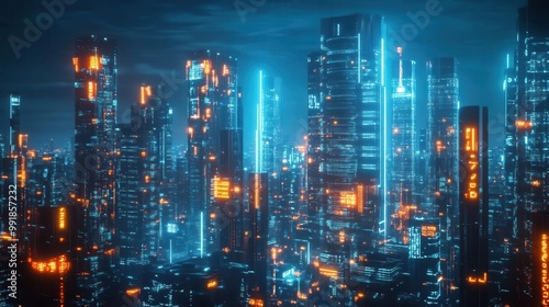 Wallpaper Mural cybernetic city nervous system connecting buildings vehicles and citizens through glowing data streams futuristic urban landscape with ai integration Torontodigital.ca