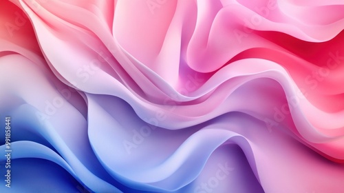 Abstract Pink, Blue and Red Wavy Background