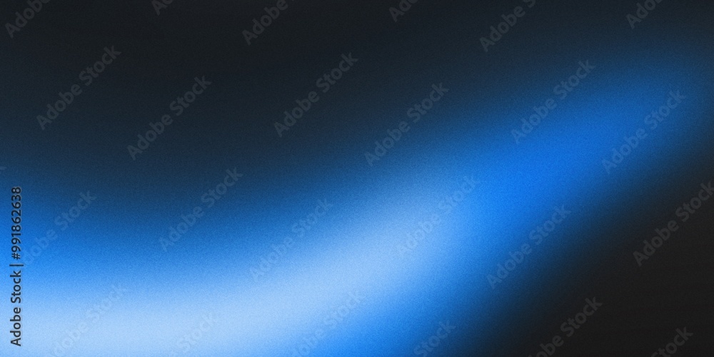 Fototapeta premium A deep, grainy background highlights a brilliant blue and white abstract noise design on a black header poster, providing ample space for written content