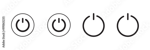 On off power button icon vector set. Power on off or switch on off electric current sign symbol illustration, Power button icon power on off button Vector , eps10