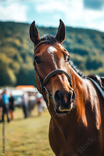 photo of a horse at the races photo