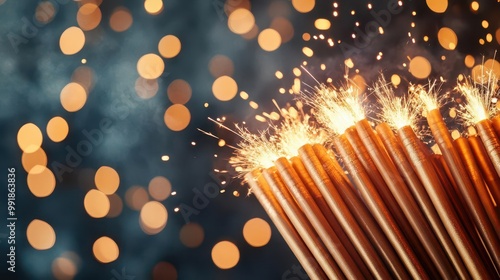 A close-up of Dandiya sticks clashing together photo