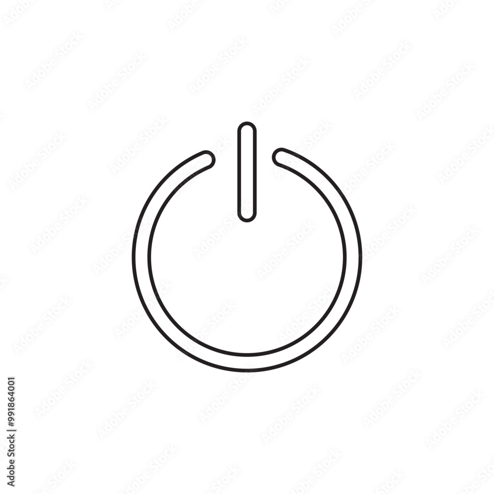 Isolated power button icon or symbol. Isolated power button icon or symbol.