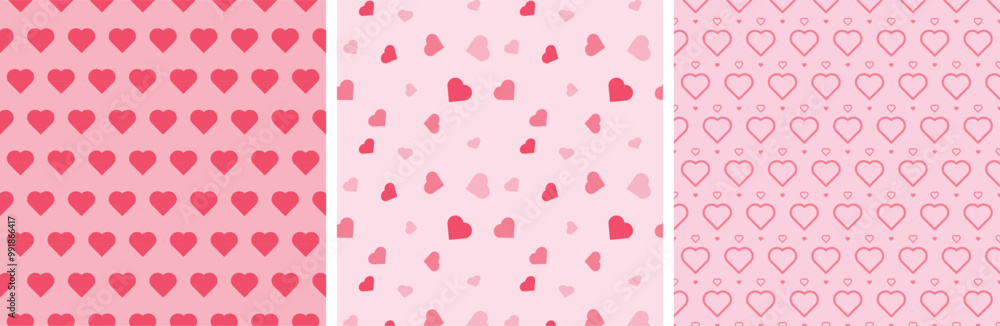 Love concept. Happy Valentines day greeting card. Vector seamless pattern in pink red colors. Love concept. Happy Valentines day greeting card. Vector seamless pattern in pink red colors.