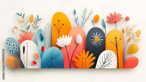Colorful Abstract Floral Design with Modern Touch