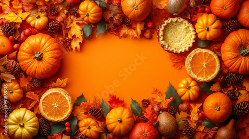 Thanksgiving-themed items including pumpkins and autumn leaves, ideal for fall decor or holiday celebrations.