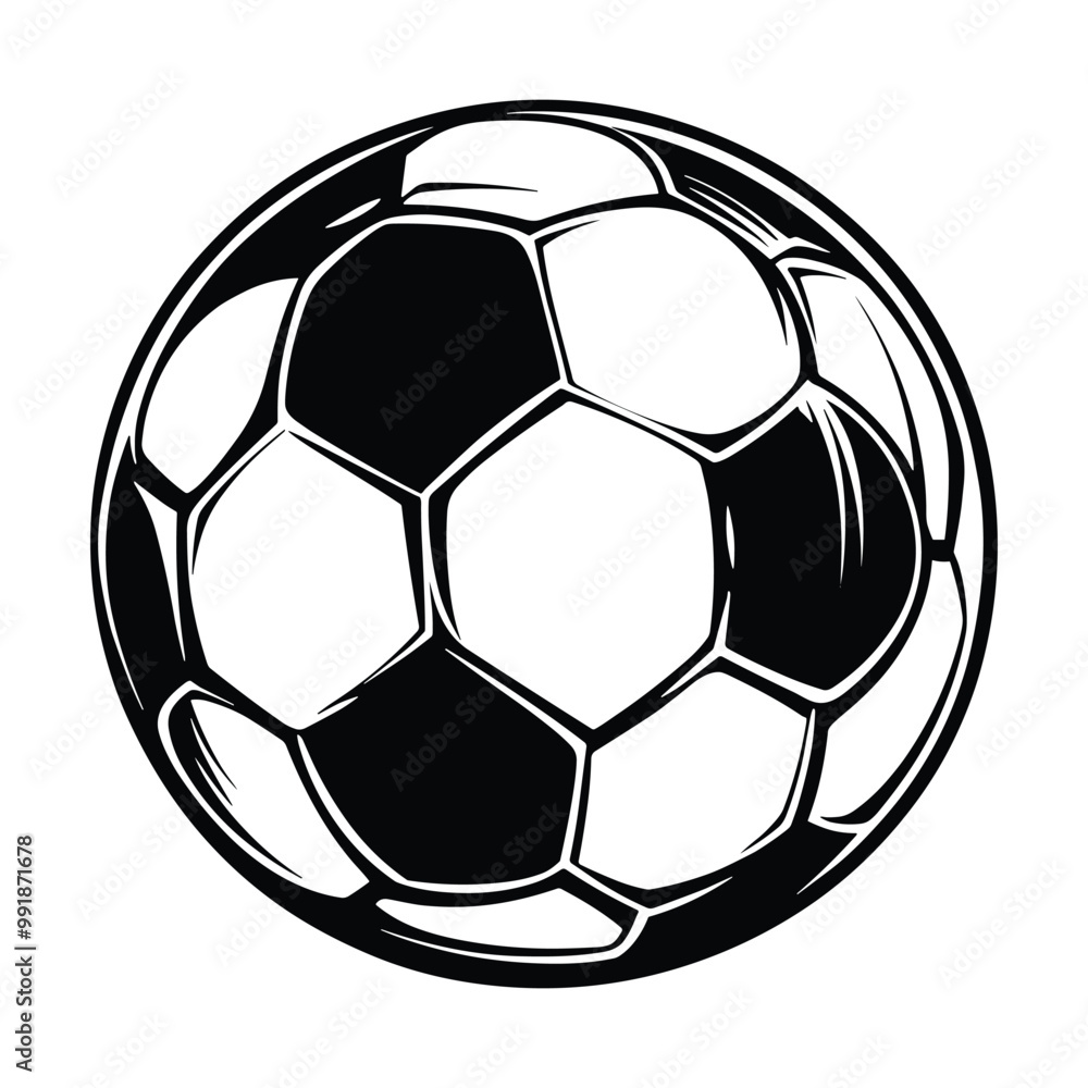 Fototapeta premium Soccer ball silhouette vector