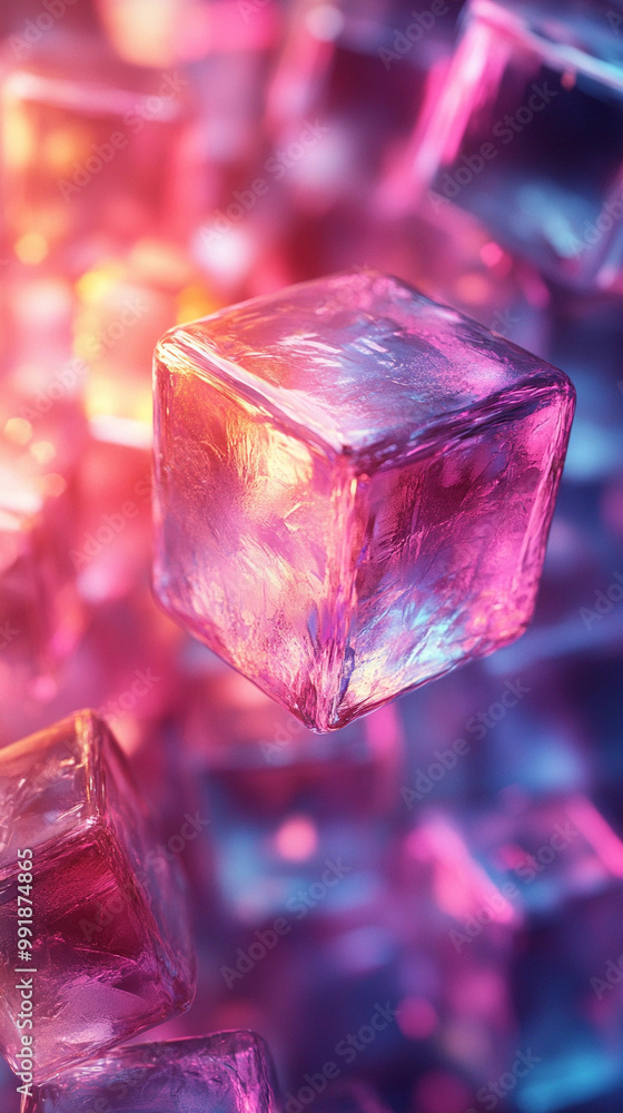 Colour glass cube abstract background Colour glass cube abstract background