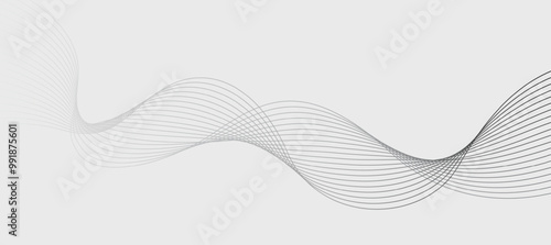 Abstract vector background with black wavy lines.