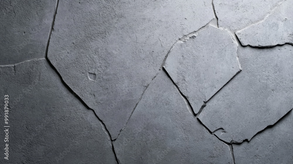 Obraz premium Abstract Grey Concrete Wall Texture with cracks, lines, and shapes. Perfect for backgrounds, design, and architecture projects.