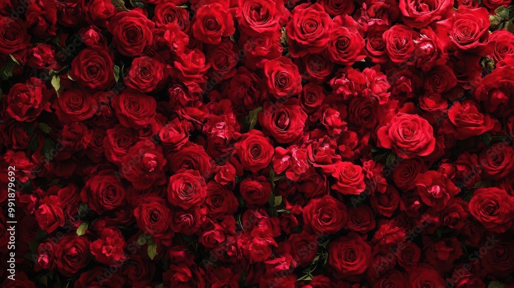 lush carpet of velvety red roses creating an opulent romantic backdrop overhead view showcases the intricate details and rich textures of the blooms lush carpet of velvety red roses creating an opulent romantic backdrop overhead view showcases the intricate details and rich textures of the blooms