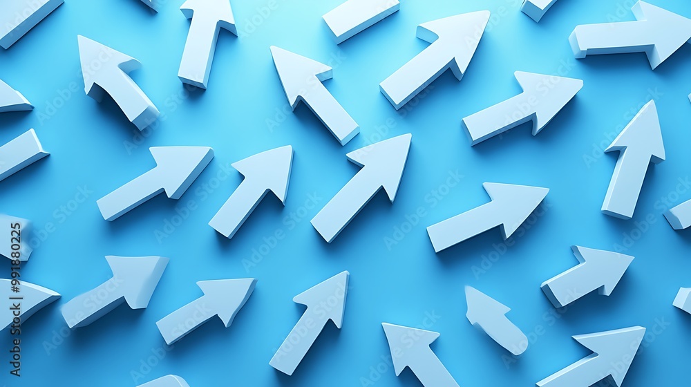 Abstract blue background with white arrows pointing upwards. Abstract blue background with white arrows pointing upwards.