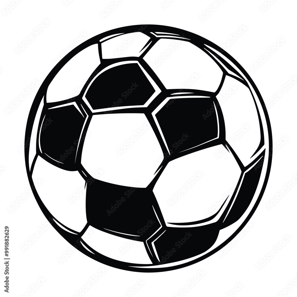 Fototapeta premium Soccer ball silhouette vector