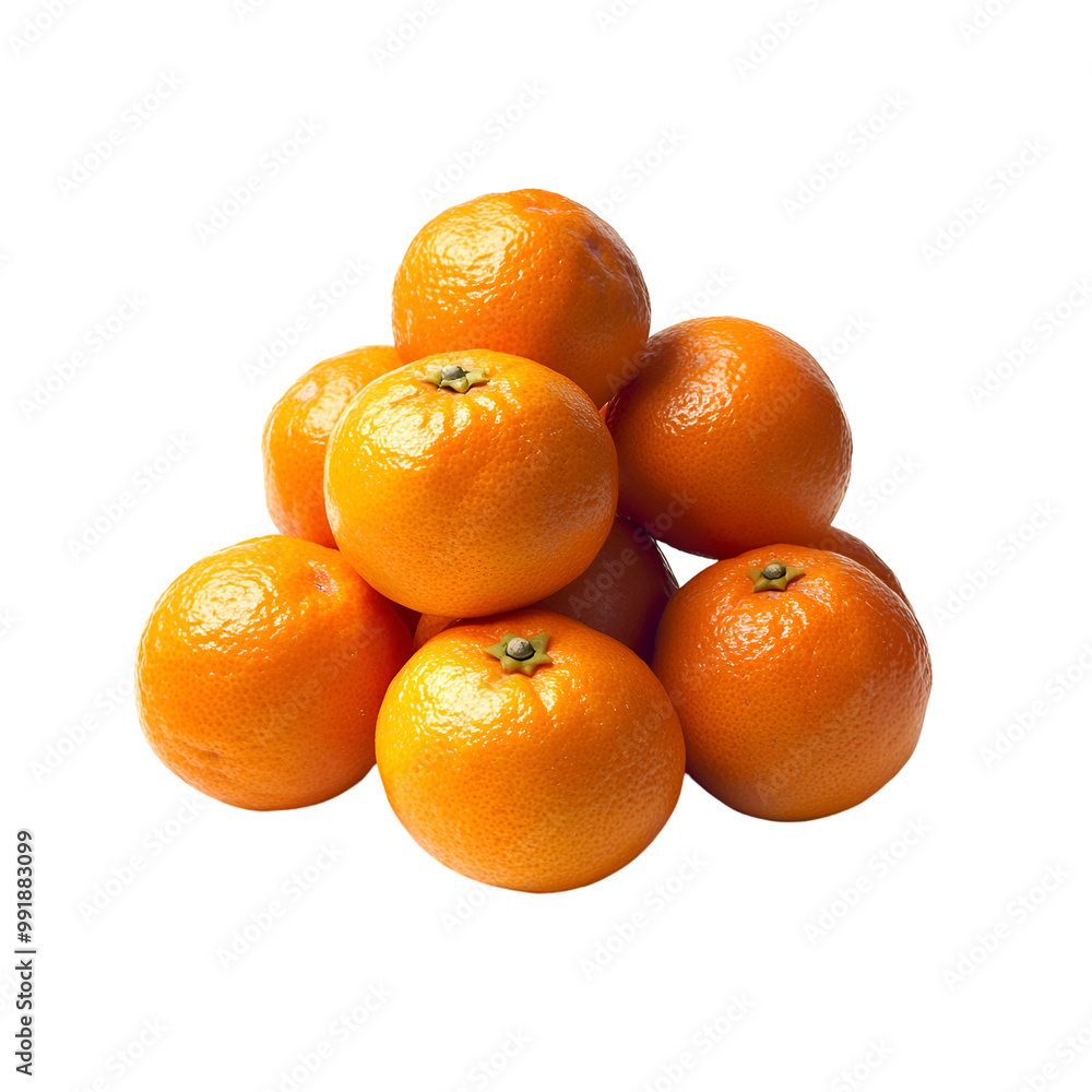 Citrus Fruits - Clementine. A pile of Clementines with one slightly separated from the others, isolated on transparent backdrop. Citrus Fruits - Clementine. A pile of Clementines with one slightly separated from the others, isolated on transparent backdrop.