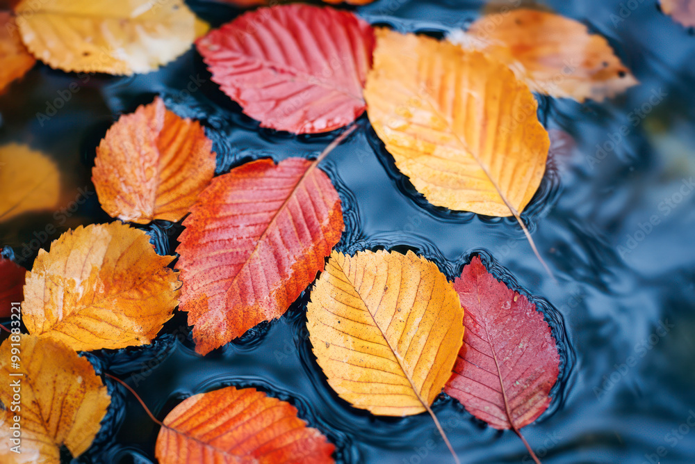 Colorful autumn leaves on the ground Colorful autumn leaves on the ground