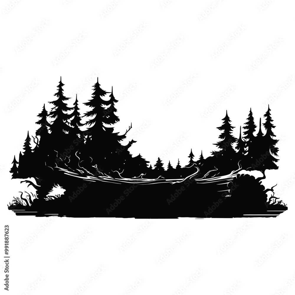 Obraz premium Christmas Yule Silhouette