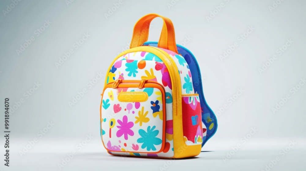 colorful, stylish backpack with fun patterns and details colorful, stylish backpack with fun patterns and details