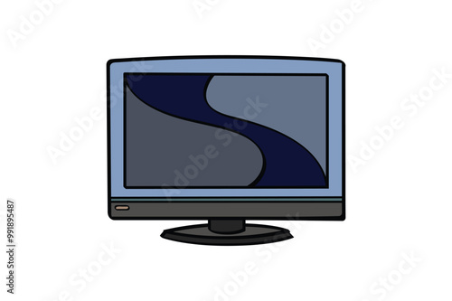 Computer monitor icon - isolated vector image for technology, office and digital illustration design