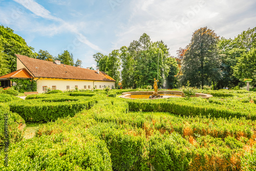 Betliar castle with beautiful garden near Roznava, Slovakia photo