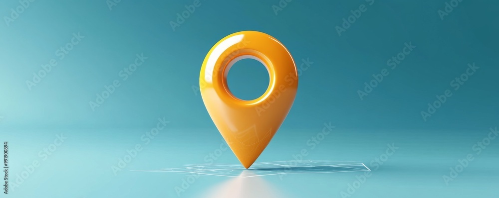 Orange Location Pin on Urban Map Orange Location Pin on Urban Map