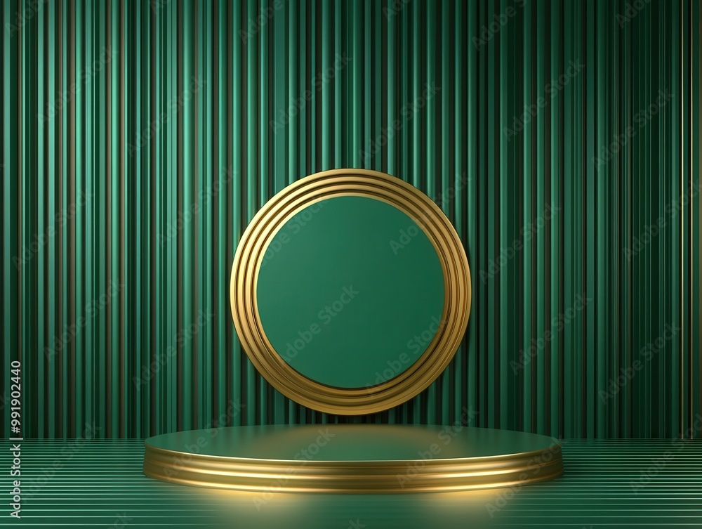 Green and Gold Minimalist Product Display Background. Green and Gold Minimalist Product Display Background.