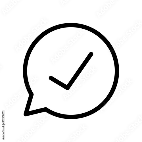 Assessment check bubble icon line vector design