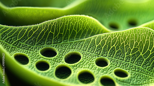 Disturbing plant texture with hole patterns photo