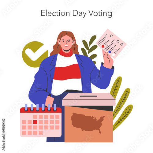 Election Race. Flat Vector Illustration