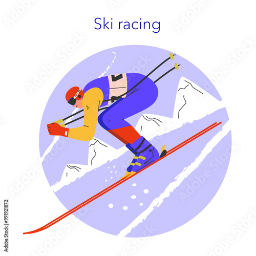 Winter Sports. Flat Vector Illustration