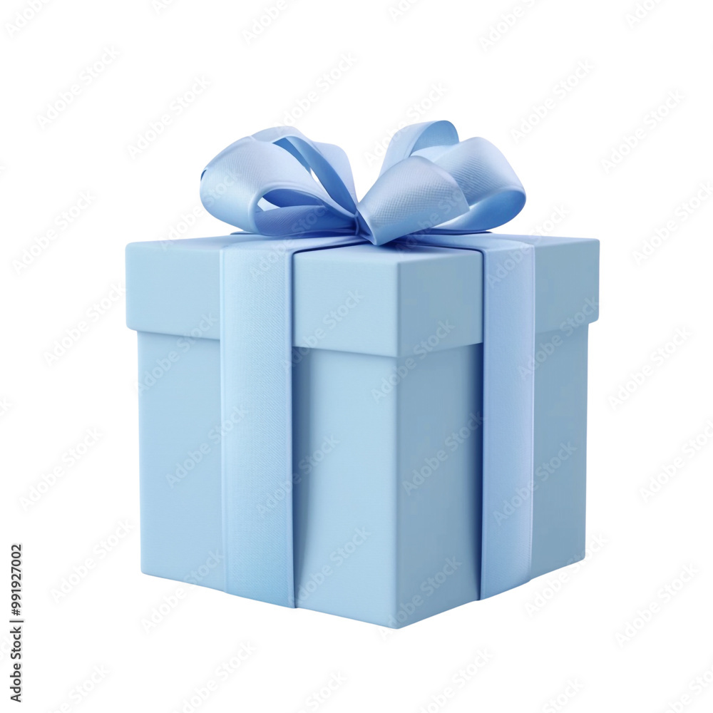 Blue Gift Box with Ribbon Blue Gift Box with Ribbon