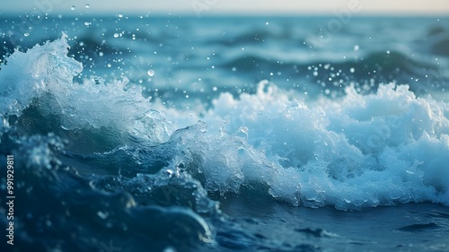 Waves in the sea landscape background photo