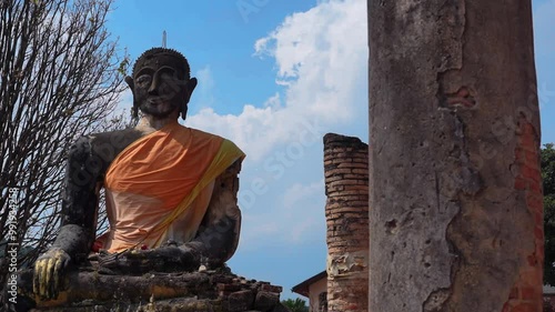 buddha statue at temple in Xieng Khuang, Laos photo