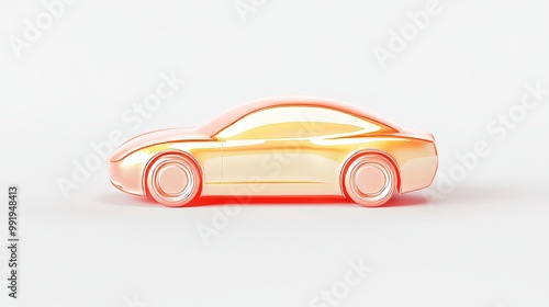 This artwork displays a sleek abstract design of an orange car, showcasing modern creativity