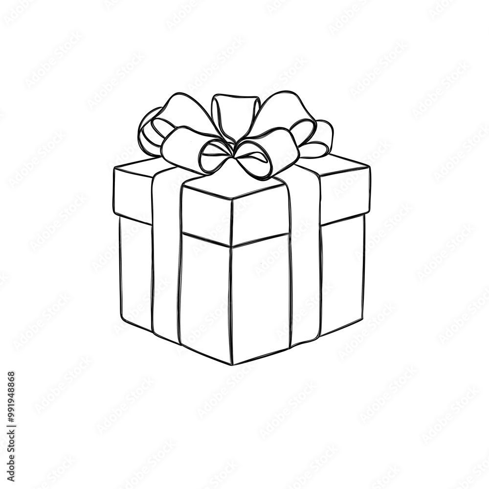 Obraz premium gift box free hand sticker.