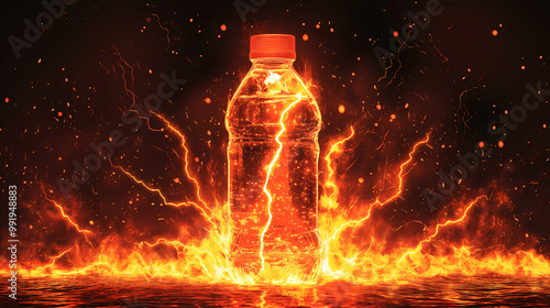 Illustration of sports drink filled with electrolytes, abstract background for sports drink photo