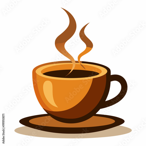 steaming cup of coffee